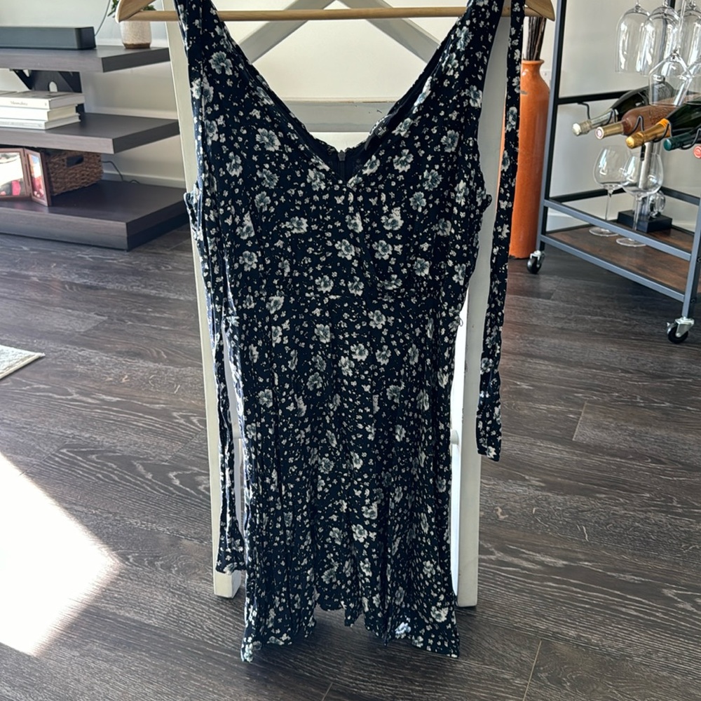 Lulus floral mini dress with waist tie